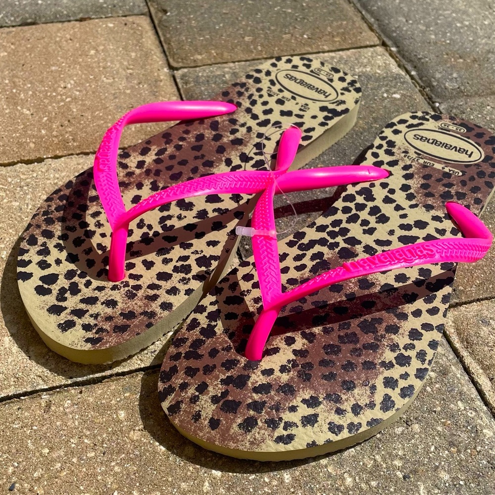 🍂SPECIAL SALES🍂 🌻HAVAIANAS | Slim Animal Print Pink FF